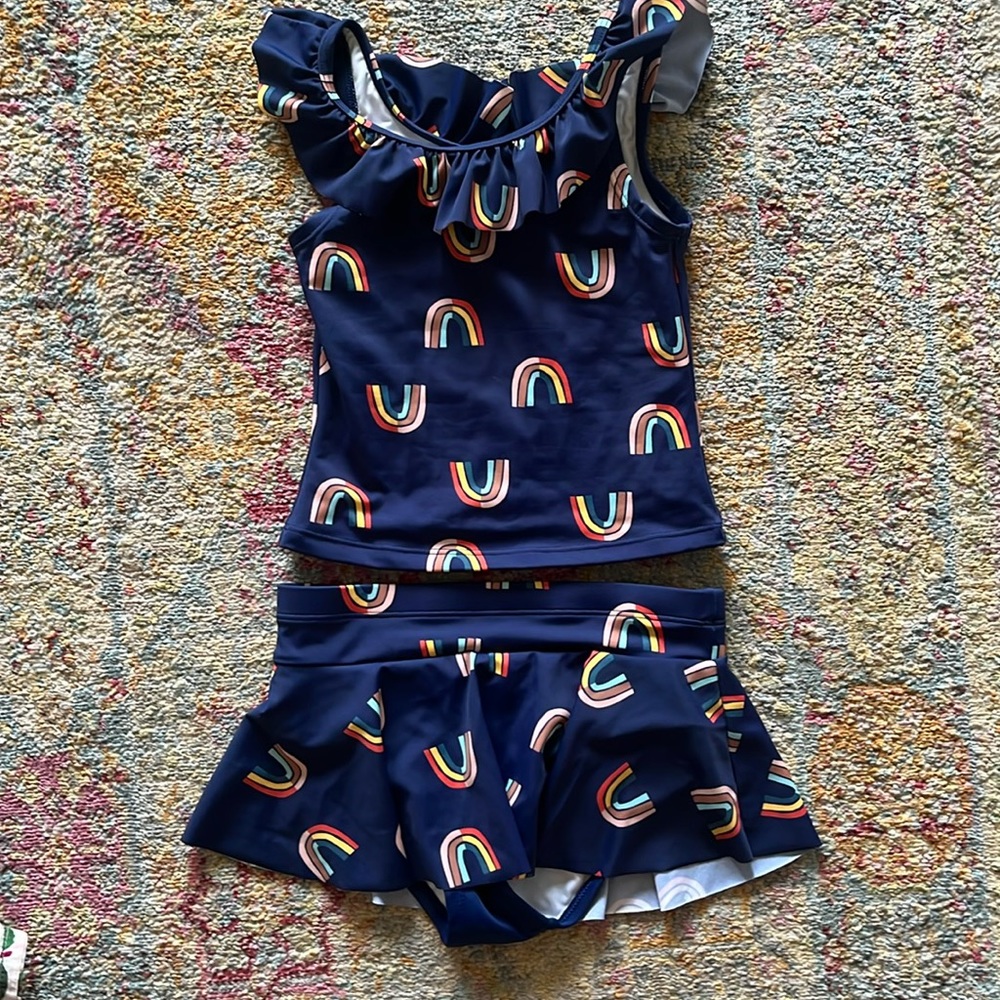 Extra cute Hanna Andersson navy two-piece swim suit